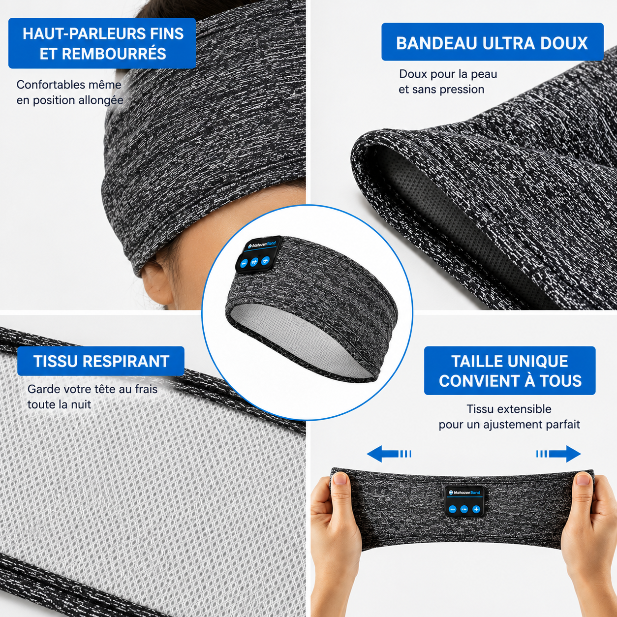 Bandeau musical pour le sommeil et la relaxation - MahozenBand™